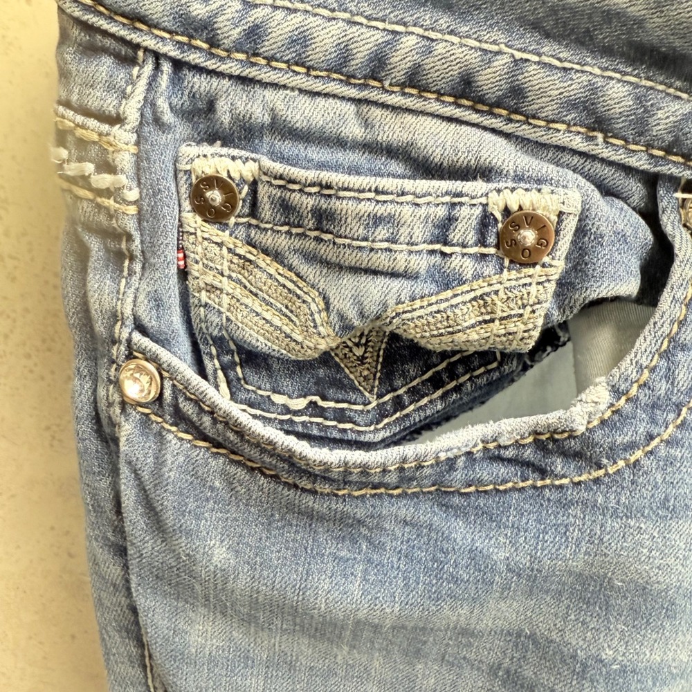 VIGOSS 30/33 Women's Cotton Blend Light Wash Embellished Trendy‎ Cowgirl Jeans - Picture 7 of 13